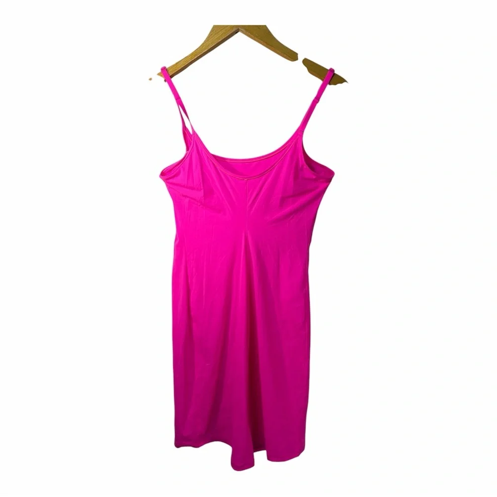 SKIMS Fits Everybody Slip Dress NWT Neon Pink L Bodycon Barbiecore Loungewear
